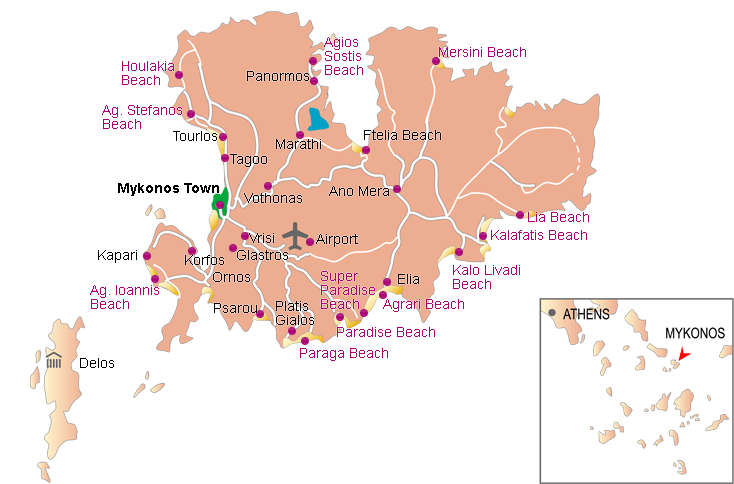 Map of Mykonos